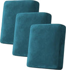 H.VERSAILTEX Velvet Stretch Couch Cushion Cover Plush Cushion Slipcover for Chair Loveseat Sofa Cushion Furniture Protector Seat Cushion Sofa Cover (3 Piece Sofa Cushion Covers, Deep Teal) by CozyNest Decor