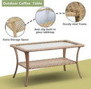 Outdoor Wicker Patio Furniture Set - 6 Piece Rattan Patio Conversation Set with 2 Rocking Swivel Chairs,2 Ottomans,1 Loveseat and 1 Coffee Table for Porch Deck Backyard Garden(Yellow/Red) by GreenHaven Gardens