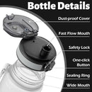 OLDLEY 25 oz Water Bottle, Motivational Water Bottle with Time Marker, Sports Water Bottle With Strap, Leakproof & BPA Free Large Water Bottles for School, Gym, Travel, Outdoor, Tritan,White&Black by CozyNest Decor