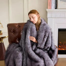 Fluffy Faux Fur Throw Blanket – Super Soft Warm Thick Plush Blanket for Bed, Couch & Office, Cozy Fuzzy Throw with Flannel Backing,60"x80", Grey by CozyNest Decor