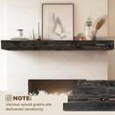 72x8x5 Fireplace Mantel - Handcrafted Hollow Rustic Solid Wood Wall Mounted Floating Shelf with Invisible Heavy Duty Wood Bracket (Weathered Black) by CozyNest Decor