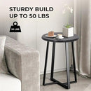 Round End Table, Small Side Table Black Color MDF Top, Metal Frame Black, Tall End Side Table for Bed Room, Coffee Tea End Table for Living Room(Round Black) by CozyNest Decor