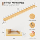 Picture Ledge Shelf, Solid Pine Wood Floating Shelves Set of 2, 48 Inches Nursery Book Shelves for Toys Storage, Kids Bookshelf Wall Mounted for Living Room Bedroom Decor Books Photo Frames, Natural by TinyTreasures Baby Boutique
