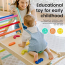 Tiny Land Pikler Triangle Set,7-in-1 Foldable Montessori Toddler Climbing Toys Indoor, Wooden Playground Jungle Gym for Kids, Climber Gift for Boys & Girls Toddler Climbing Toys (Rainbow) by TinyTreasures Baby Boutique