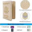 Melsbrinna Rfid Passport Holder for Travel women/Men, Cute Passport Wallet Rfid Blocking Card Slots, Rfid Passport Cover/CaseTravel Wallet, Passport Book Holder (1, Beige) by TinyTreasures Baby Boutique