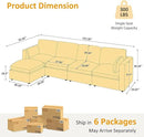 Modular Sectional Sofa, Convertible Sofa Couch Modular Sofa with Ottoman, Sectional Sofas for Living Room Small Apartments by CozyNest Decor