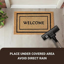 KANKUN Coco Coir Door Mat with Heavy Duty Backing, Welcome Doormat (17" x 30"), Doormat Entrance (Welcome Double) by CozyNest Decor