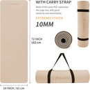 Yoga Mat Non Slip Anti-tear,extra thick-2/5 inch（10MM）High Resiliency Professional POE Yoga Mats for Women Men Kids,72"x24"inch,Workout, Yoga, Pilates and Floor Exercise, with Carrier Strap by TinyTreasures Baby Boutique