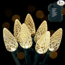 2PC C6 Led Christmas String Lights, 60 Led 20FT Battery Operated Strawberry Lights, Waterproof 8 Lighting Modes Fairy Lights for Indoor Outdoor Patio Garden Party X-mas Decoration(Warm White) by GreenHaven Gardens