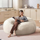 Bean Bag Chair 6Ft, Memory Foam Filled, Large Beanbag Chairs for Adults and Teens, Soft Sofa with Removable Flannel Cover, Round Couch for Living Room Bedroom College Dorm (Apricot, 6FT-67×67"×24") by CozyNest Decor