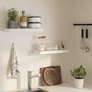 Floating Shelves for Wall, 24" W x 6.7" D x 1.5" H, Wooden Wall Mounted Display Shelves with Invisible Brackets for Living Room, Bedroom, Bathroom, Kitchen Decor and Storage, Set of 2, White by CozyNest Decor