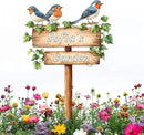 Personalized Bird Metal Sign with Stake,Custom Gardener Last Name Signs Outdoor Decor,Customized Flower Gardening Housewarming Gifts,Birds on the Branch Plaques for Patio Lawn Porch Backyard Farmhouse by CozyNest Decor