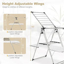 Tangkula Foldable Clothes Drying Rack, 2-Tier Laundry Drying Rack w/Tall Hanging Bar, Height Adjustable Gullwing, Freestanding Garment Stand for Indoor Outdoor Use by CozyNest Decor