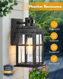 Motion Sensor Outdoor Lights, 2 Pack Outside Light Fixture Dusk to Dawn, Black Outdoor Motion Sensor Light, Anti-Rust Exterior Light Fixture for House, Garage, Doorway, Porch, 100% Aluminum by GreenHaven Gardens