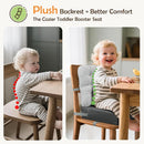 Booster Seat for Kitchen Chair with Comfy Backrest and Adjustable Safety Buckles,Non-Slip Kid Toddler Booster Seat for Dining Table,Portable PU Travel Baby Booster Increasing Cushion Chair by TinyTreasures Baby Boutique