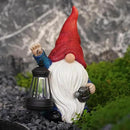 Solar Garden Gnome Christmas Gnome Outdoor Statues Garden Decor Resin Birthday Gifts for Women Mom Art for Yard Porch Patio Lawn Yard with Watering Can Lights Lantern by GreenHaven Gardens