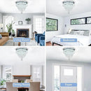16“ Crystal Chandeliers Round Modern LED Chandelier Light Flush Mount Ceiling Light Fixtures with Remote Control for Bedroom Living Room Dining Room (dimmable) by CozyNest Decor