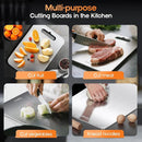 Saliva Titanium Cutting Boards for Kitchen, Cutting Board Double Sided Food Grade, Dishwasher Safe, No Blunt Knife, Chopping Boards with Handle for Meat, Fruit & Vegetable (12x9in)