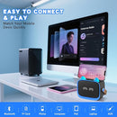 Mgaolo Upgraded Mini Karaoke Machine Toy for Kids, Portable Bluetooth Speaker with 2 Wireless Mics, Emoji & Colorful LED Lights, Home Travel & Party Play Gifts for Boys Girls (Blue) by TinyTreasures Baby Boutique
