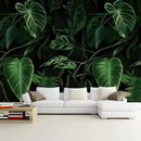 WFBHUA-Green Banana Leaf Wallpaper Mural Tropical Jungle Botanical Leaves Wallpaper for Living Room Bedroom(Not Peel and Stick) by CozyNest Decor