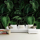 WFBHUA-Green Banana Leaf Wallpaper Mural Tropical Jungle Botanical Leaves Wallpaper for Living Room Bedroom(Not Peel and Stick) by CozyNest Decor