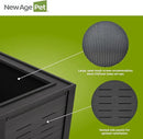 New Age Pet ECOFLEX 48 in Mojave Reptile Lounge in Espresso Black, Durable Wood Plastic Composite Habitat with Vented Side Panels, Removable Sliding Glass Doors, and Mesh Screen Top for Lamp Setup, by CozyNest Decor