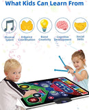 SUNLIN 2-in-1 Music Jam Mat, Music Learning Toy for Boys Girls 3-6, Drum Set + Piano Mat, Toddler Birthday Gift 3 4 5 6 Years, Record & Playback, Built-in Songs, 8 Instrument Sounds, Volume Control by TinyTreasures Baby Boutique