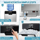 Nugget Ice Maker Countertop, 80Lbs/24H with 20LBS Ice Basket - Dual Water Inlet (Tap/Bottle), Self-Cleaning Stainless Steel Pellet Ice Machine, Chewable Ice Dispenser for Home, Kitchen, Office by CozyNest Decor