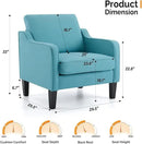 VINGLI Accent Chairs for Living Room Mid Century Modern Chair Sofa Chair Upholstered Arm Chair with Scooped Arms for Bedroom, Apartment, Office, Studio, Waiting Room, Play Room by CozyNest Decor