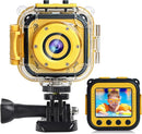 PROGRACE Kids Waterproof Camera - 3 4 5 6 7 8 9 10 Year Old Girl Birthday 1080P HD Underwater Video Camera for Kids Pool Toys Toddler Digital Cameras with 32GB Card Yellow by TinyTreasures Baby Boutique