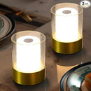 LED 4" Small LED Battery Operated Lamp Set of 2, Cordless Rechargeable Table Lamp, Mini Night Light, Waterproof Outdoor Desk Lamp for Bathroom Bar Dining Room Nursery Baby Coffee Shop (Bronze) by CozyNest Decor