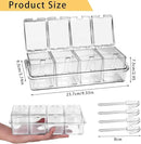 4-Cell Clear Seasoning Rack Spice Box, Storage Container Condiment Jars Acrylic Seasoning Box with Cover and Spoon (Basic Clear) by CozyNest Decor