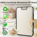 Mushu Titanium Cutting Boards for Kitchen,Upgrated Double Sided Food-Grade 100% Pure Titanium w/Wheat Straw PP Chopping Board for Meat Vegetable Fruit,Easy to Clean,Kitchen Gifts Large Size by CozyNest Decor