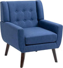 UIXE Accent Chair, Modern Upholstered Armchair in Fabric for Living Room, Comfy Club Arm Chairs Single Sofa Button Tufted Bedroom Reading Seat - Blue, Set of 4 by CozyNest Decor