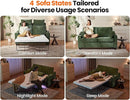 CHIC HOUSE Pull Out Sofa Bed, Full Size Sleeper Sofa, 2-in-1 Convertible Chenille Couch with USB Charging, Memory Form Couch for Living Room, Apartment & Small Space (Green, Chenille - Full) by CozyNest Decor