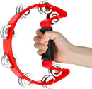 EastRock Tambourine Metal Jingles Hand Held Percussion Half Moon Tambourine for Kids, Adults, KTV, Party Red by TinyTreasures Baby Boutique