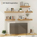 Heimlove 12 Inch Deep Floating Shelves, 12 x 12 inches Long Wall Shelf, Large Extra Display Shelf & Storage Shelf, Rustic Wood Wall Shelves for Fireplace Mantel, Oak - 2Pack by CozyNest Decor