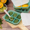 haakaa Silicone Baby Food Tray - Breastmilk Homemade Baby Food Mold - Baby Fresh Food Freezer Tray - Ice Cube Tray - - 4m+ Baby Toddler Kid - Pea Green by TinyTreasures Baby Boutique