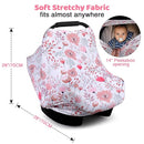 Rquite All-in-1 Car Seat Cover Baby, Carseat Covers for Girl Boy, Stretchy Soft Infant Car Seat Cover, Multi-use Baby Carrier Cover, Car Seat Canopy, Stroller Sun Shade, Nursing Breastfeeding Cover by TinyTreasures Baby Boutique