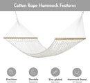 ANOW Outdoor Rope Hammock with Spreader Bars, Heavy Duty Hammock with Pad for Outdoors, 450 LBS Weight Capacity, Cream by GreenHaven Gardens