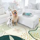 Lahome Green Machine Washable Living Room Rugs - 4x6 Area for Bedroom Throw Non-Slip Lightweight Dining Rug, Boho Botanical Print Soft Indoor Carpet Office Laundry Kitchen Entryway 4' x 6' by TinyTreasures Baby Boutique