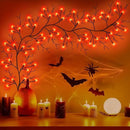 7 Ft Halloween Decorations Willow Vine Twig Garland with 8 Modes Timer 63 LED Orange Lights, Halloween Garland with Waterproof Battery Operated for Wall Fireplace Decorations Indoor Outdoor by CozyNest Decor