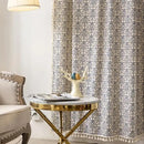 Sutuo Home Boho Curtain 84 Inches Length Semi-Blackout Bohemian Damask Moroccan Florals Print Darkening Curtains Tassels, Rod Pocket Window Treatment Drapes for Bedroom, 1 Panel 59" W x 84" L, Blue by CozyNest Decor