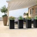 Tall Metal Cube Planter for Outdoor Plants 15" L x 15" W x 30" H, Heavy Duty Steel Planter Box with Removable Insert Shelf, Rectangular Planters for Porch, Garden, Yard, Hotel (Black) by GreenHaven Gardens