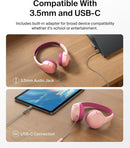 Belkin SoundForm Mini Kids Wired Headphones w/USB C to 3.5mm Dongle, Built-in Mic & Fun Stickers, 85dB Max Volume – for Online Learning, Travel, Compatible w/iPhone 16, iPad, Galaxy S25, etc - Pink by TinyTreasures Baby Boutique