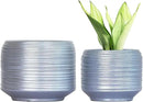 8 Inch + 6 Inch Ceramic Plant Pots Indoor with Drainage – Flower Pot Set, Decorative Indoor Planters for House Plants and Garden Use by CozyNest Decor
