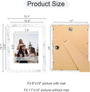 11x14 Picture Frame Set of 4, 11 x 14 Wood Photo Frames with Mat for 8x10, Rustic Natural Wooden Frame with Real Glass Cover for Wall and Tabletop Display,Distressed White by CozyNest Decor