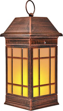 14" Solar Lantern Outdoor Waterproof, Glass Flickering Flame Solar Lanterns, Hanging Metal Lantern Decorative for Patio Front Porch Garden Backyard Tabletop Party Decoration by GreenHaven Gardens