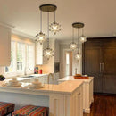 Glass Glam Chandelier Star Pendants Light Fixture Modern Elegant Ceiling Hanging Lights Included LED Warm Light Bulbs Oiled Bronze by CozyNest Decor