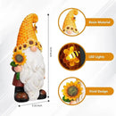 Garden Gnomes Outdoor - Sunflower Gnome Statue with Solar LED Lights for Yard, Patio, Lawn Ornaments - Best Garden Gifts for Mothers Day, Housewarming, Festival by GreenHaven Gardens